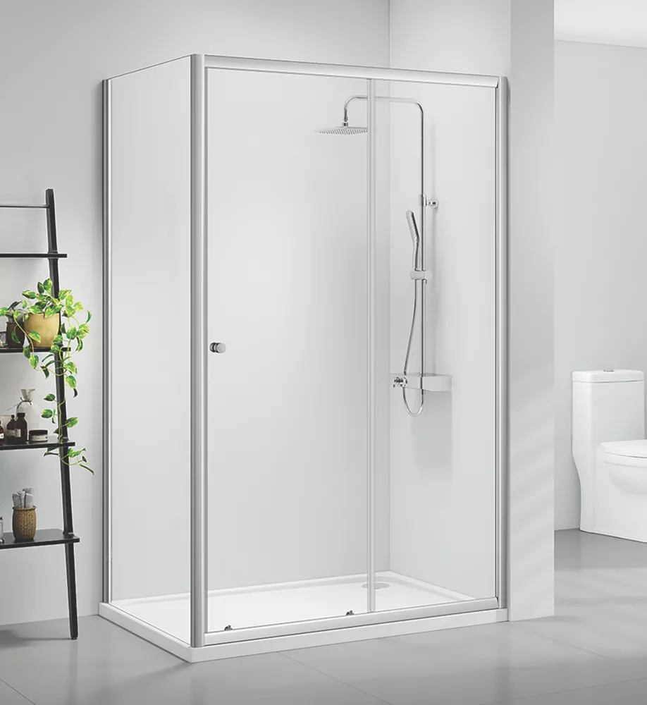 Triton Neo Six Framed Offset Quadrant Sliding Door Shower Enclosure Reversible Chrome 1200 X 760 X 1850mm