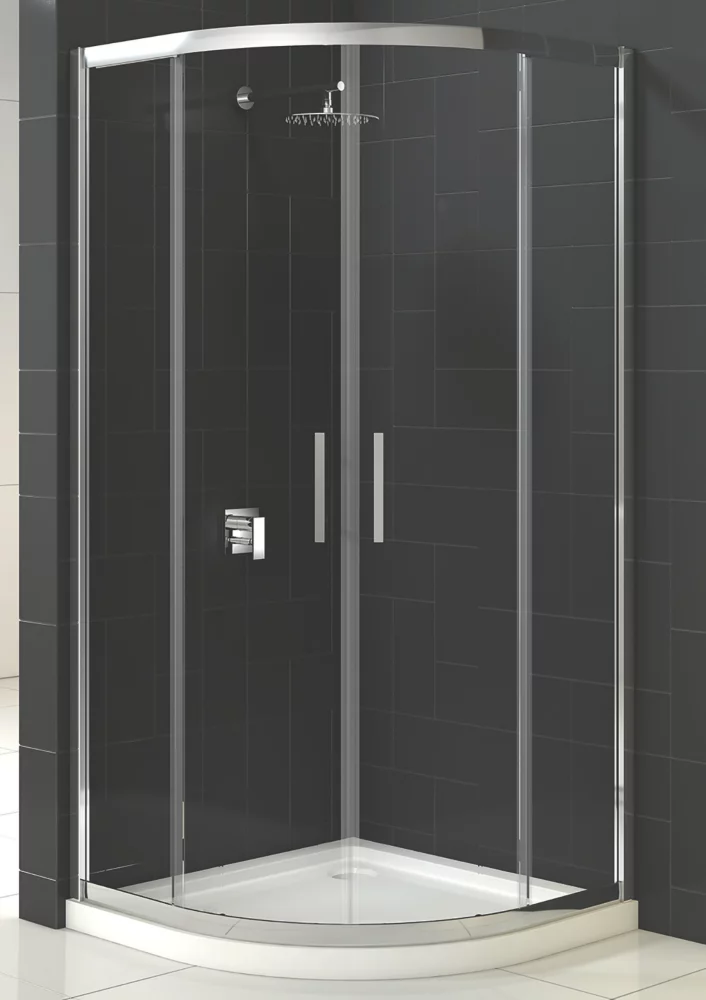 Triton Fast Fix Framed Offset Quadrant 2-Door Shower Enclosure Non-Handed Chrome 1000 X 800 X 1900mm