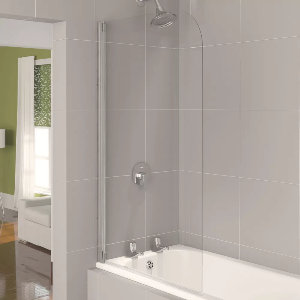 Aqualux Aqua 4 Semi-Framed Silver Bathscreen 1400 X 800mm - Image 2