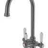 ETAL Traditional Cruciform 3-in-1 Hot Water Kitchen Tap Gun Metal
