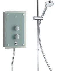 Mira Azora Dual Frosted Green 9.8kW Thermostatic Dual Outlet Electric Shower