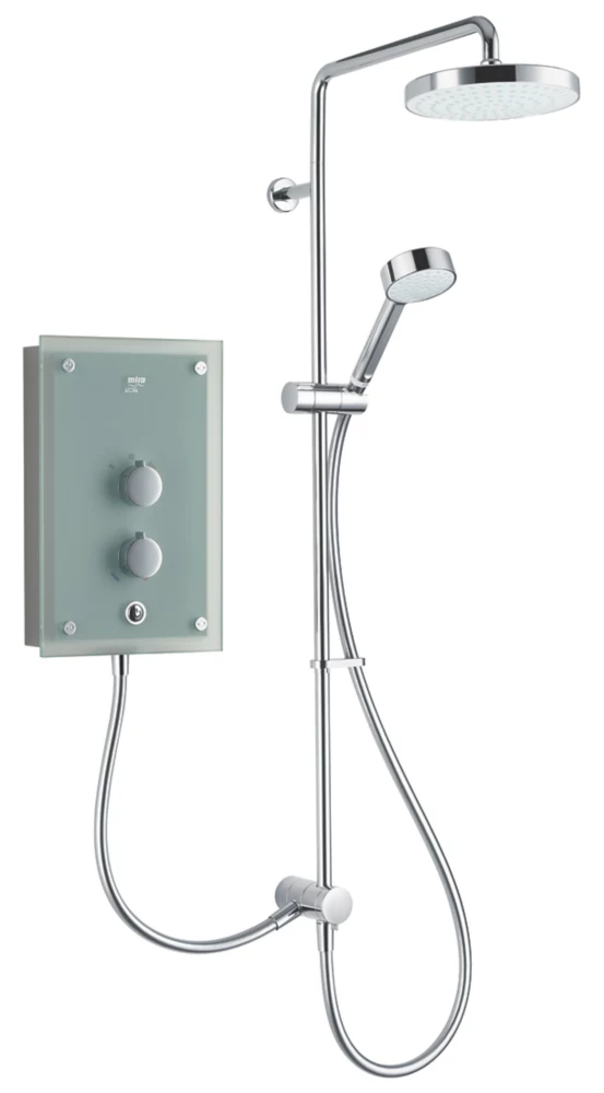 Mira Azora Dual Frosted Green 9.8kW Thermostatic Dual Outlet Electric Shower