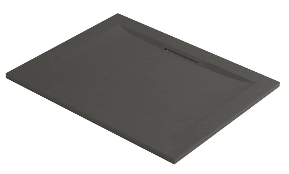 Mira Flight Level Rectangular Shower Tray Textured Slate Grey 1400 X 760 X 25mm