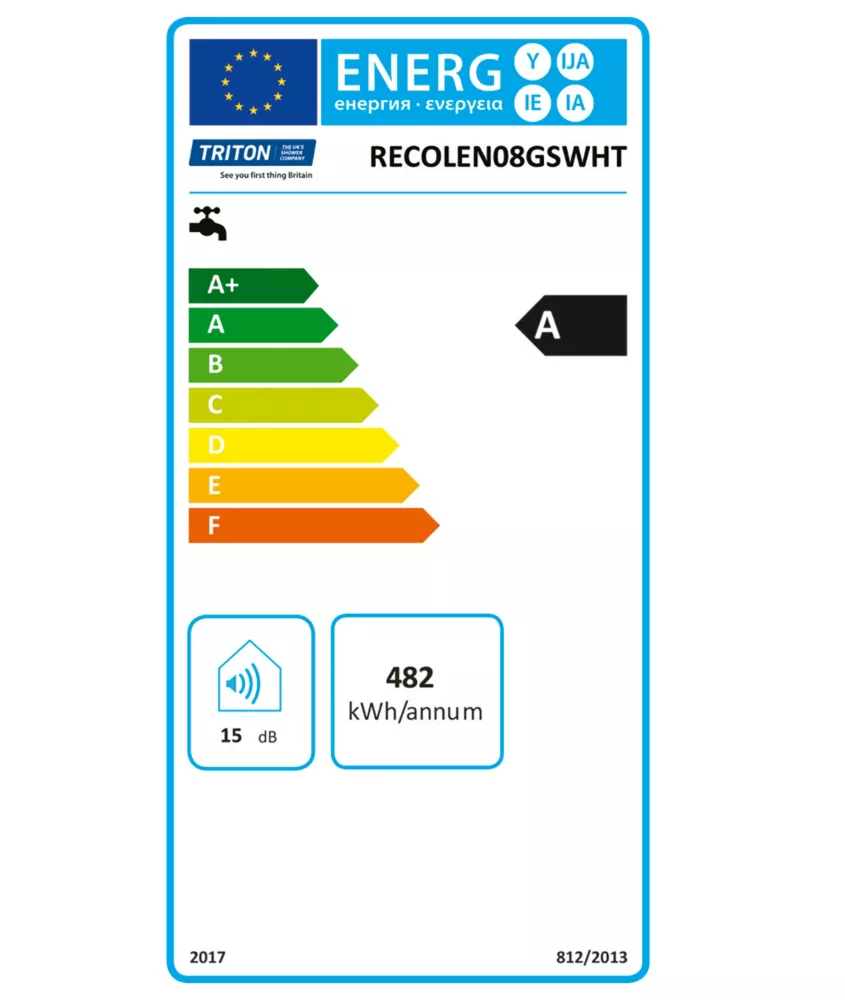Triton Collection Enhance White 8.5kW Electric Shower - Image 4