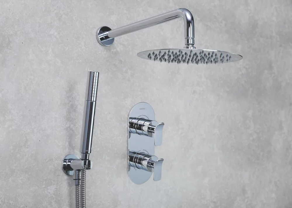 Bristan Alp Rear-Fed Concealed Chrome Thermostatic Dual Control Mixer Shower - Image 2