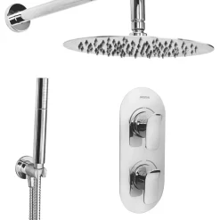 Bristan Alp Rear-Fed Concealed Chrome Thermostatic Dual Control Mixer Shower