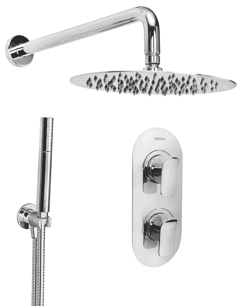 Bristan Alp Rear-Fed Concealed Chrome Thermostatic Dual Control Mixer Shower