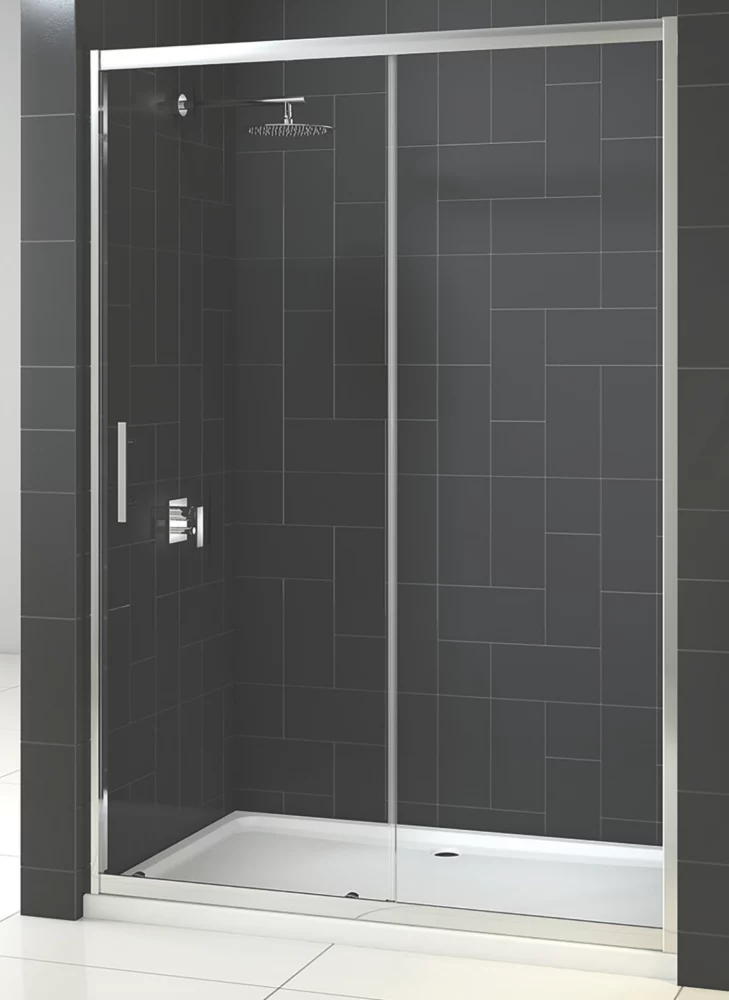 Triton Fast Fix Framed Rectangular Sliding Shower Door Chrome 1200 X 1900mm