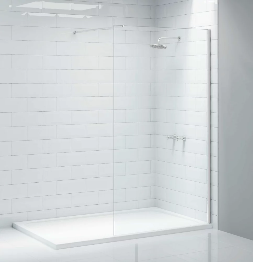 Triton Neo Frameless Showerwall & Swivel Panel Chrome 1400 X 2015mm - Image 2