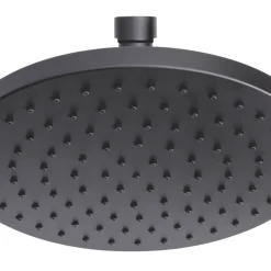 Swirl Fixed Shower Head Matt Black 250mm
