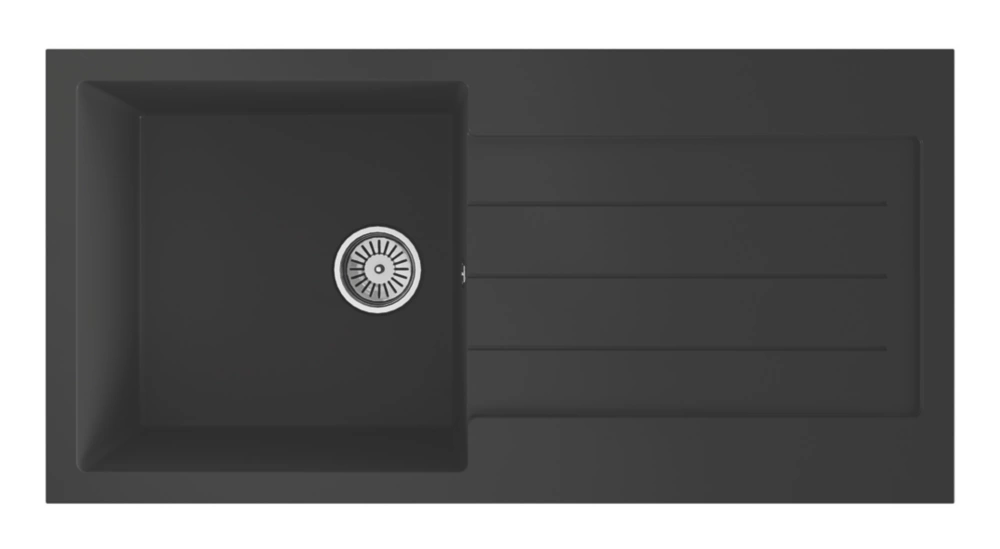 ETAL Comite 1 Bowl Granite Composite Kitchen Sink Black Reversible 1000 X 500mm - Image 2