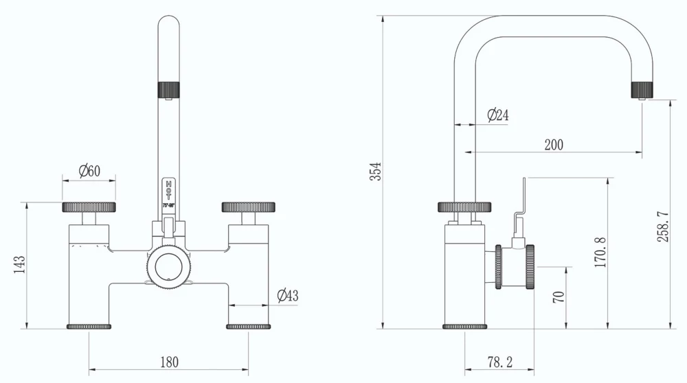 ETAL Industrial Bridge 3-in-1 Hot Water Kitchen Tap Polished Chrome - Image 4