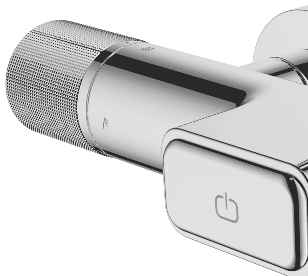 Swirl Lulworth Rear-Fed Exposed Chrome Plated Thermostatic Mixer Shower With Diverter - Image 2