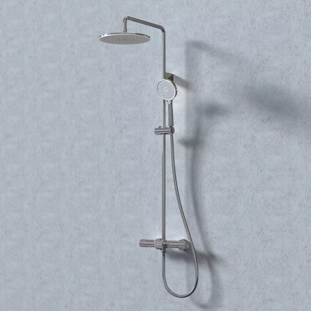 Swirl Lulworth Rear-Fed Exposed Chrome Plated Thermostatic Mixer Shower With Diverter - Image 4