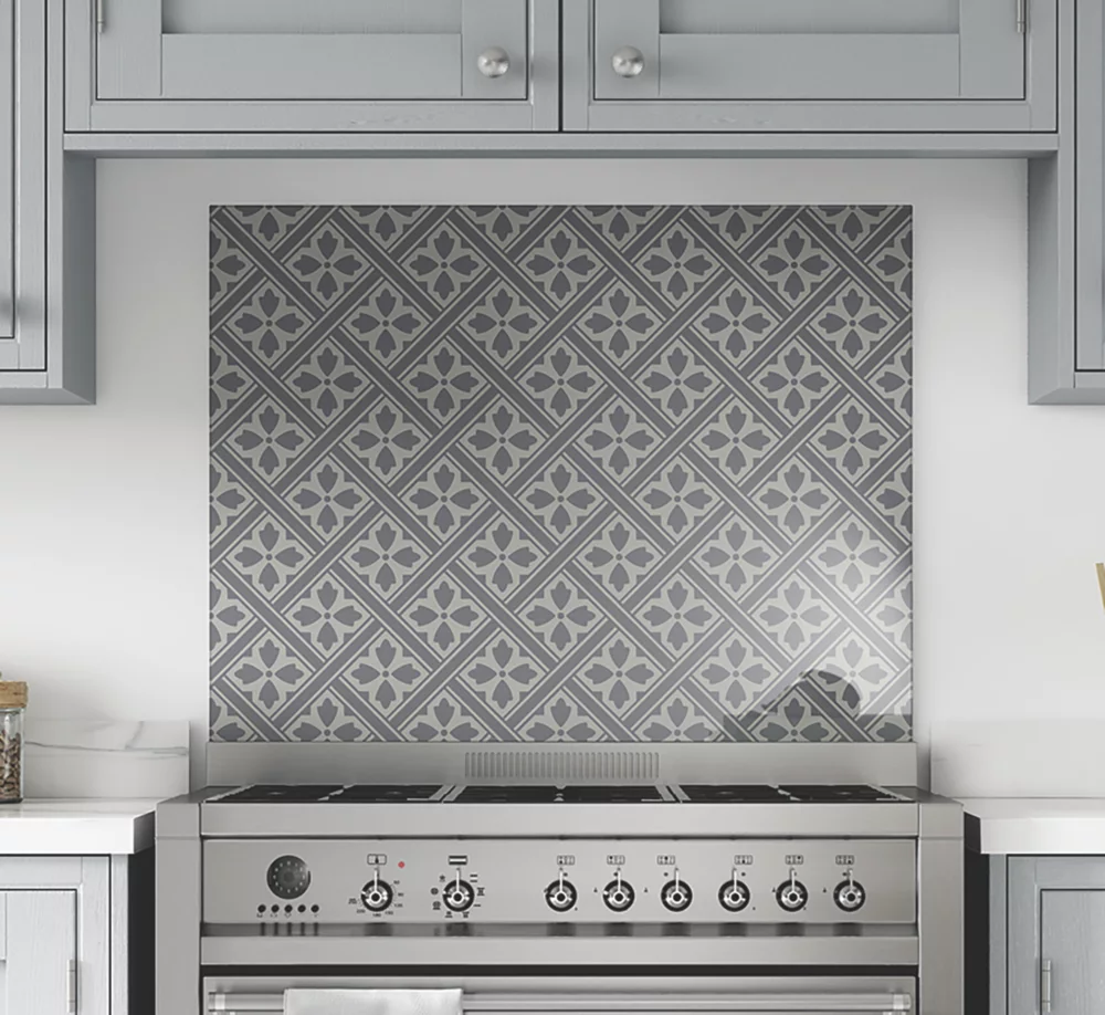 Laura Ashley Mr Jones Charcoal Self-Adhesive Glass Kitchen Splashback 600 X 750 X 6mm - Image 2