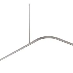 Croydex Rectangular Angled Shower Curtain Rail Aluminium Silver 1675mm