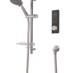 Triton H2ome Gravity-Pumped Ceiling & Rear Fed Dual Outlet Black Thermostatic Digital Mixer Shower