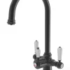 ETAL Traditional Cruciform 3-in-1 Hot Water Kitchen Tap Matt Black