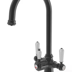ETAL Traditional Cruciform 3-in-1 Hot Water Kitchen Tap Matt Black