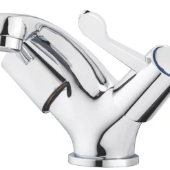Swirl Commercial Basin Mono Mixer Tap With Clicker Waste Chrome