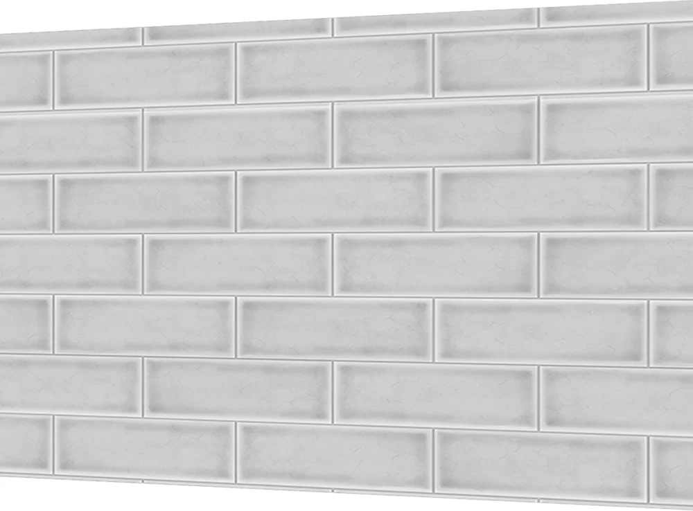 Splashwall White Crackle Tile Alloy Splashback 600 X 800 X 4mm