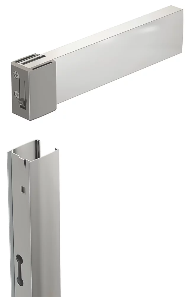 Triton Fast Fix Framed Rectangular Sliding Door With Side Panel Non-Handed Chrome 1000 X 800 X 1900mm - Image 3