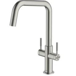 Clearwater Topaz U-Spout Monobloc Mixer Tap Brushed Nickel PVD