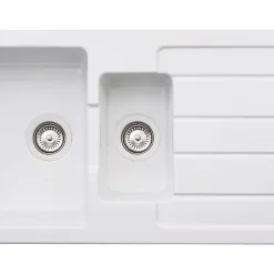 Abode Acton 1.5 Bowl Fireclay Ceramic Kitchen Sink With Reversible Drainer 500 X 177mm
