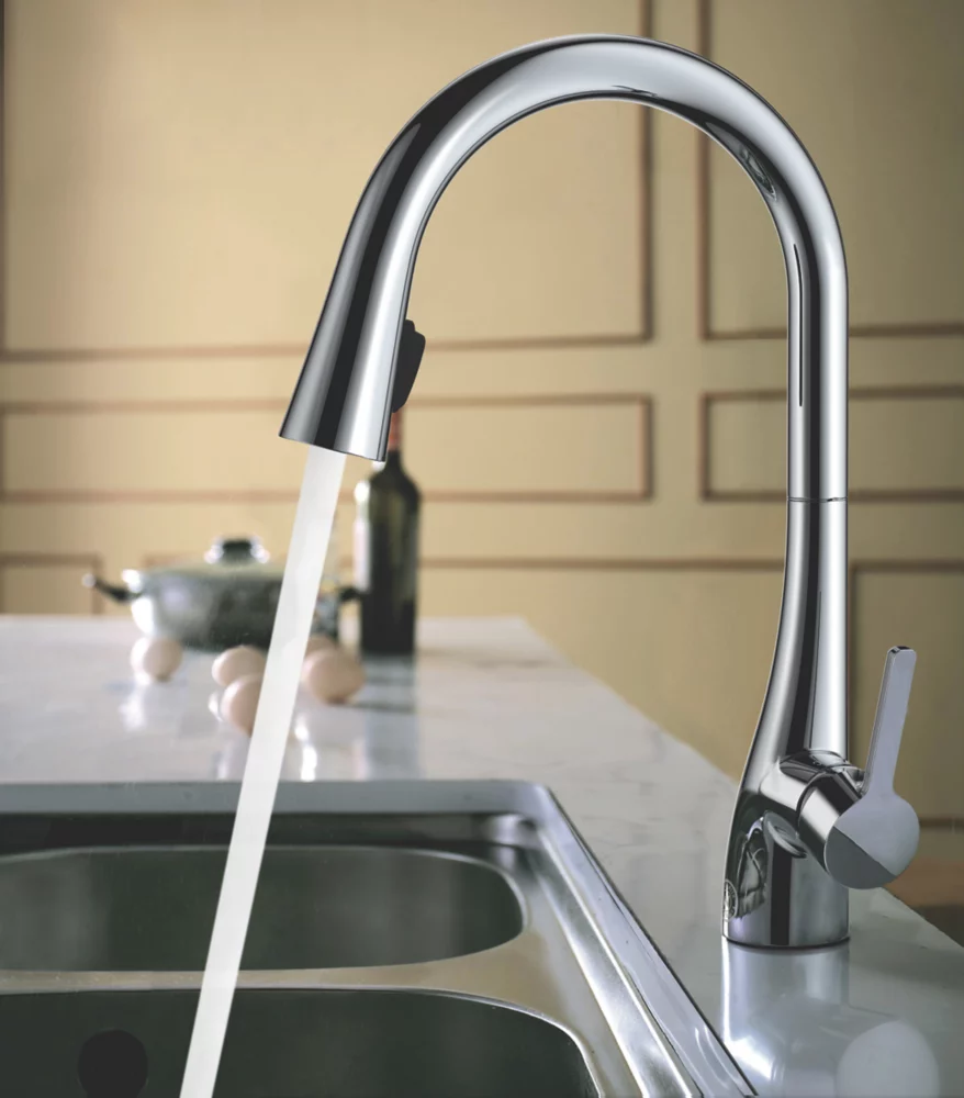 Essentials Oxford Pull-Out Spray Mono Mixer Kitchen Tap Chrome - Image 5