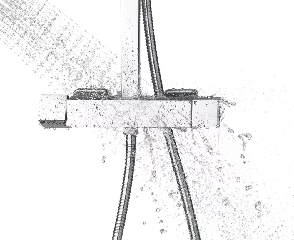 Aqualisa Sierra Rear-Fed Exposed Chrome Thermostatic Bar Diverter Mixer Shower - Image 4