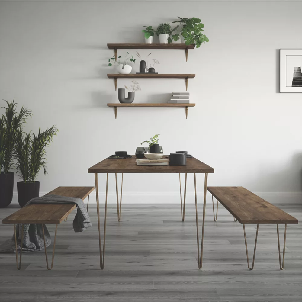 Rothley 3-Pin Hairpin Worktop Leg Antique Brass 710mm - Image 2