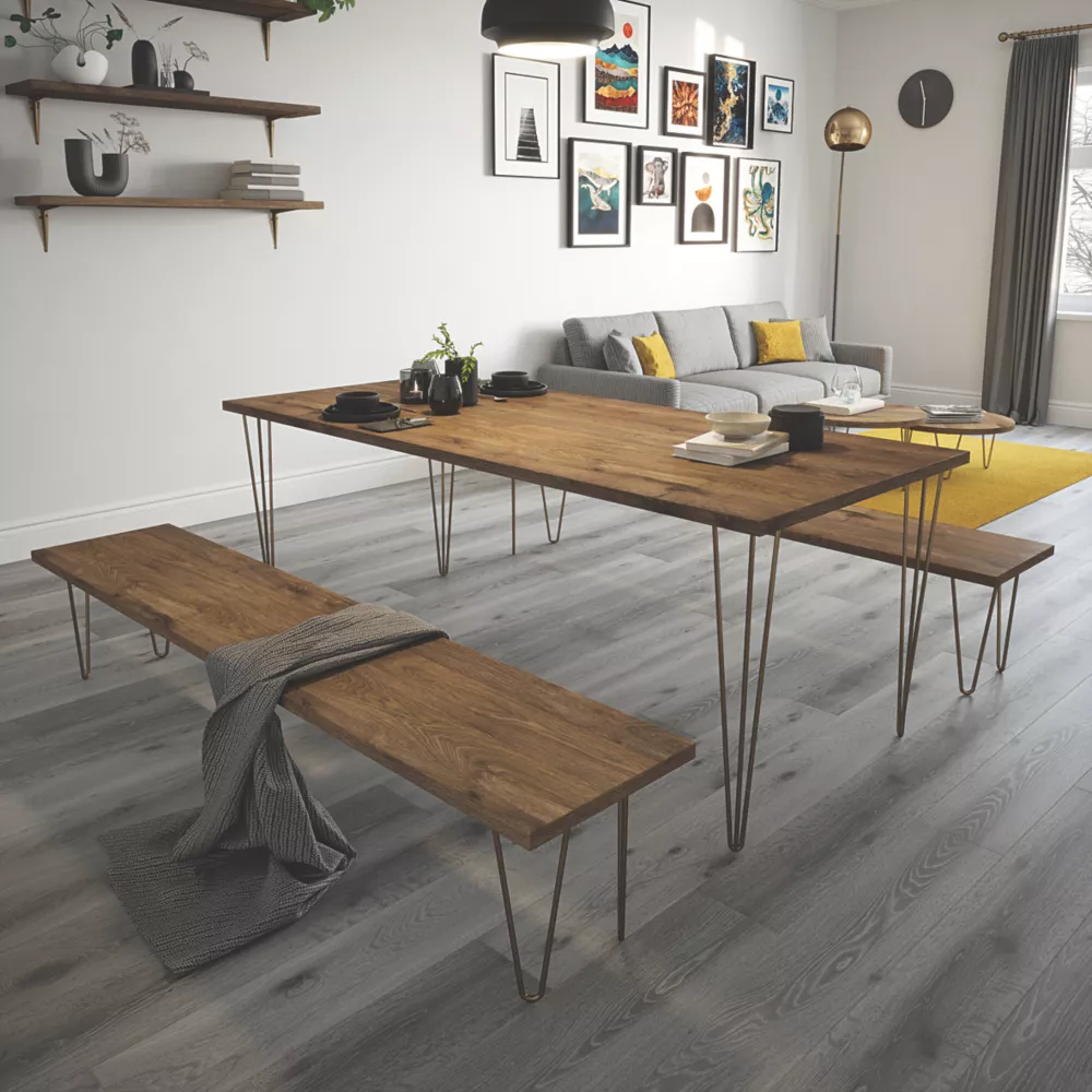 Rothley 3-Pin Hairpin Worktop Leg Antique Brass 710mm - Image 4