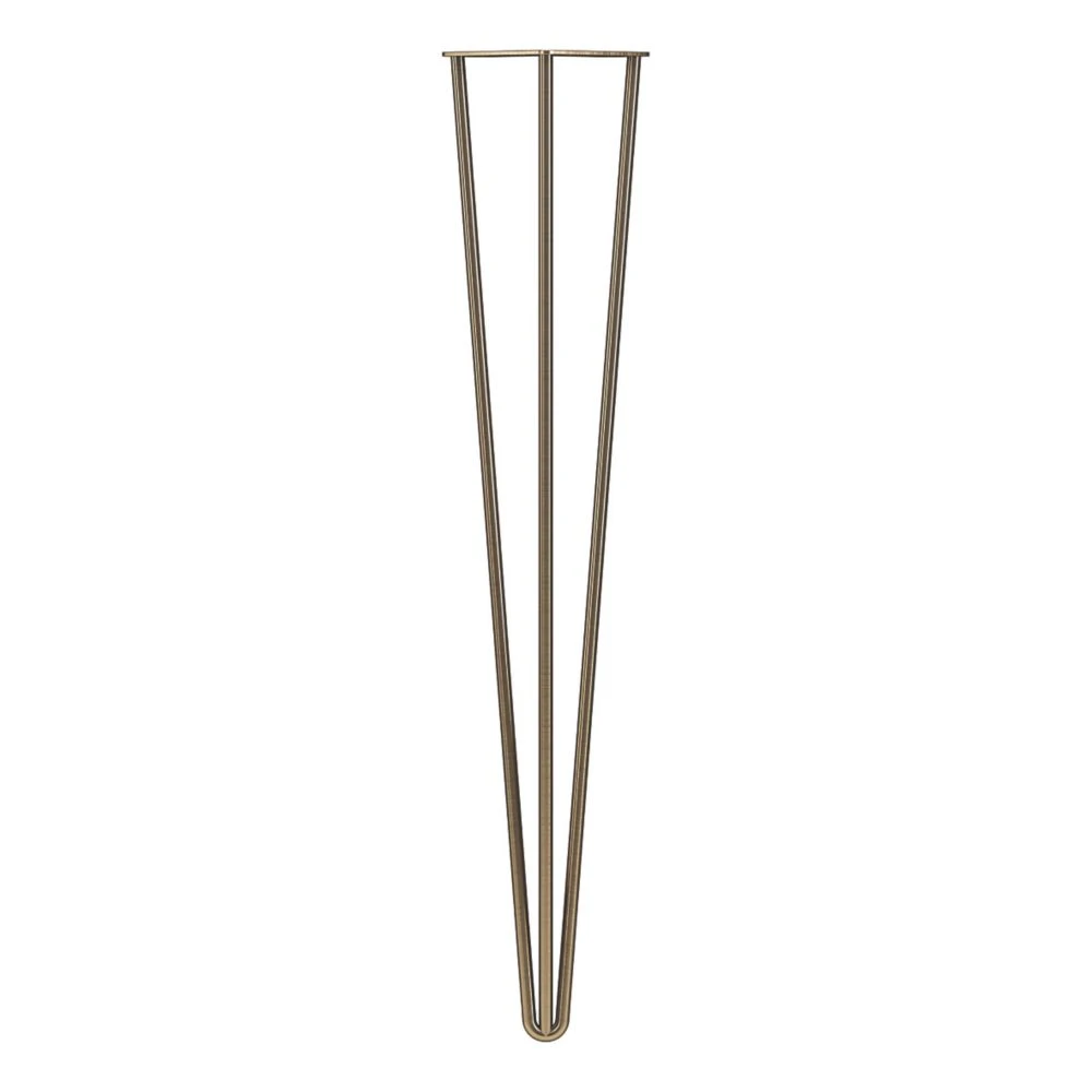 Rothley 3-Pin Hairpin Worktop Leg Antique Brass 710mm