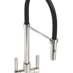 Abode Globe Professional AT2161 Pull-Out Spray Mono Mixer Kitchen Tap Brushed Nickel