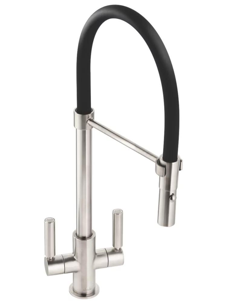Abode Globe Professional AT2161 Pull-Out Spray Mono Mixer Kitchen Tap Brushed Nickel