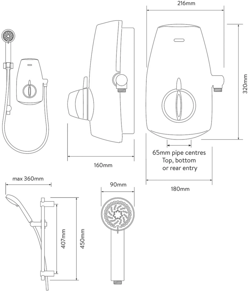 Aqualisa Aquastream Gravity-Pumped White Thermostatic Power Shower 4 Aqualisa Aquastream Gravity-Pumped White Thermostatic Power Shower - Image 4