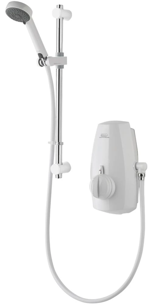Aqualisa Aquastream Gravity-Pumped White Thermostatic Power Shower 1 Aqualisa Aquastream Gravity-Pumped White Thermostatic Power Shower