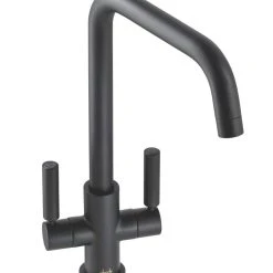 Abode Globe Quad Dual-Lever Mono Mixer Kitchen Tap Black