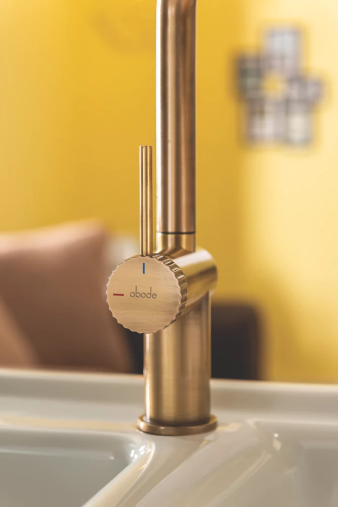 Abode Fraction Mono Mixer Kitchen Tap Antique Brass - Image 3