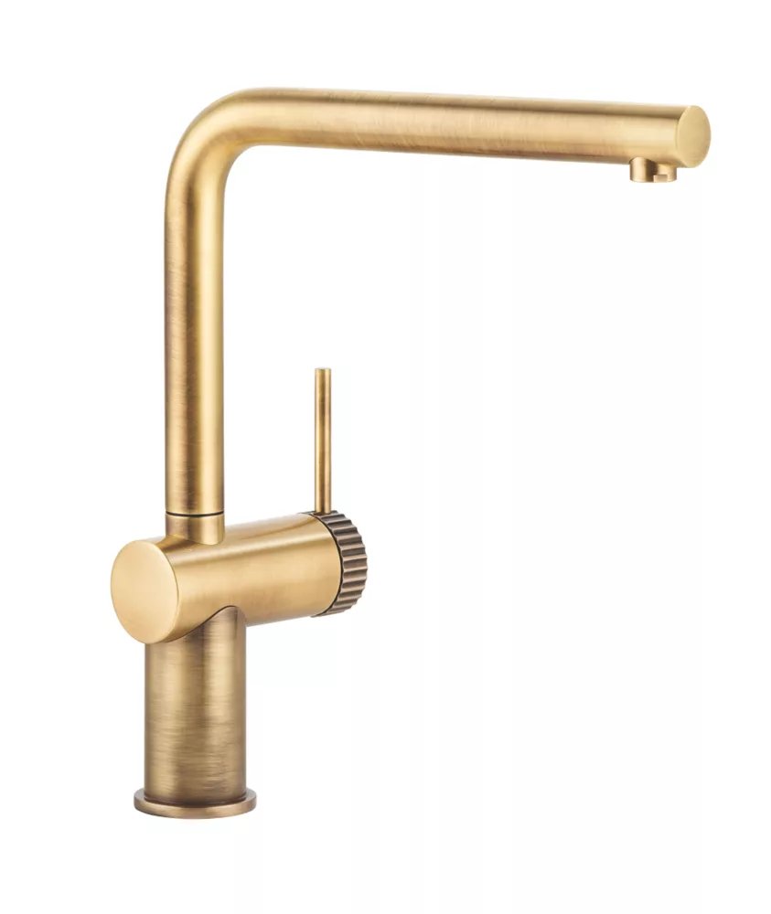 Abode Fraction Mono Mixer Kitchen Tap Antique Brass