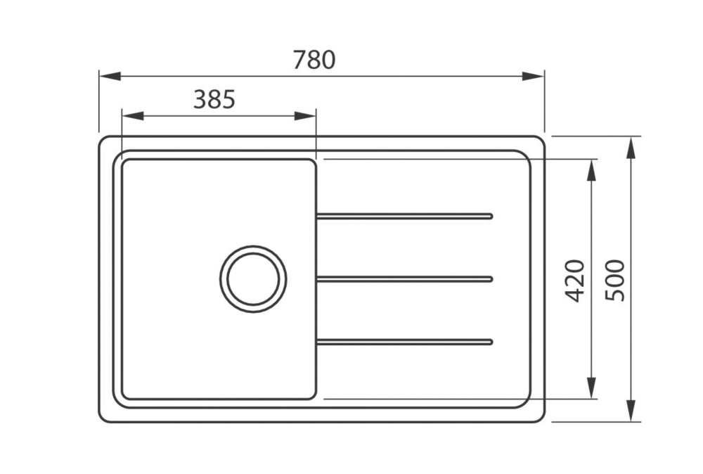 Franke Basis 1 Bowl Fragranite Square Composite Inset Sink Onyx Reversible 780 X 500mm - Image 3