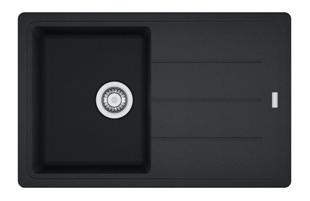 Franke Basis 1 Bowl Fragranite Square Composite Inset Sink Onyx Reversible 780 X 500mm