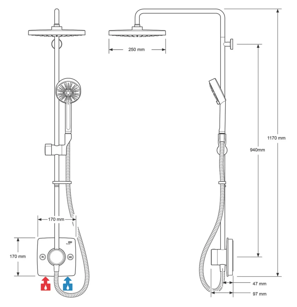 Mira Beacon Rear-Fed Exposed Chrome Thermostatic Mixer Shower - Image 5