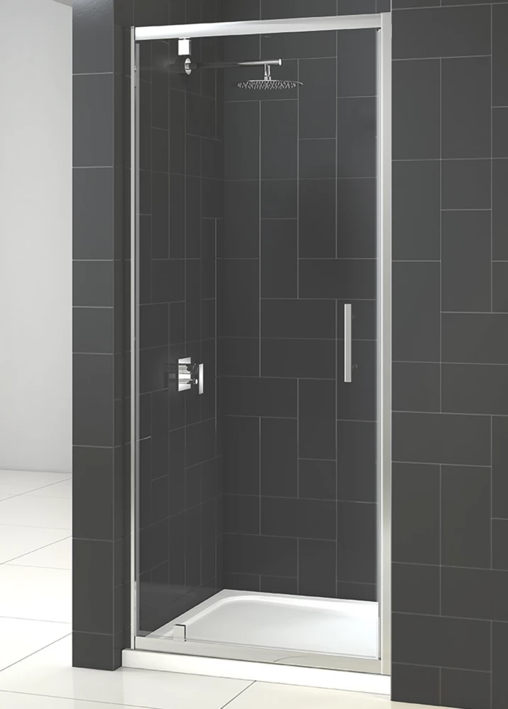 Triton Fast Fix Framed Rectangular Pivot Shower Door Chrome 900 X 1900mm