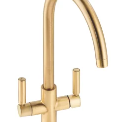 Abode Globe Aquifier 3-Way Deck-Mounted Filter Tap Brushed Brass