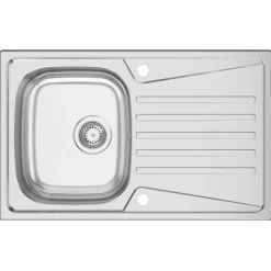 Clearwater TRION 1 Bowl Stainless Steel Single Drainer Reversible Kitchen Sink 800 X 500mm
