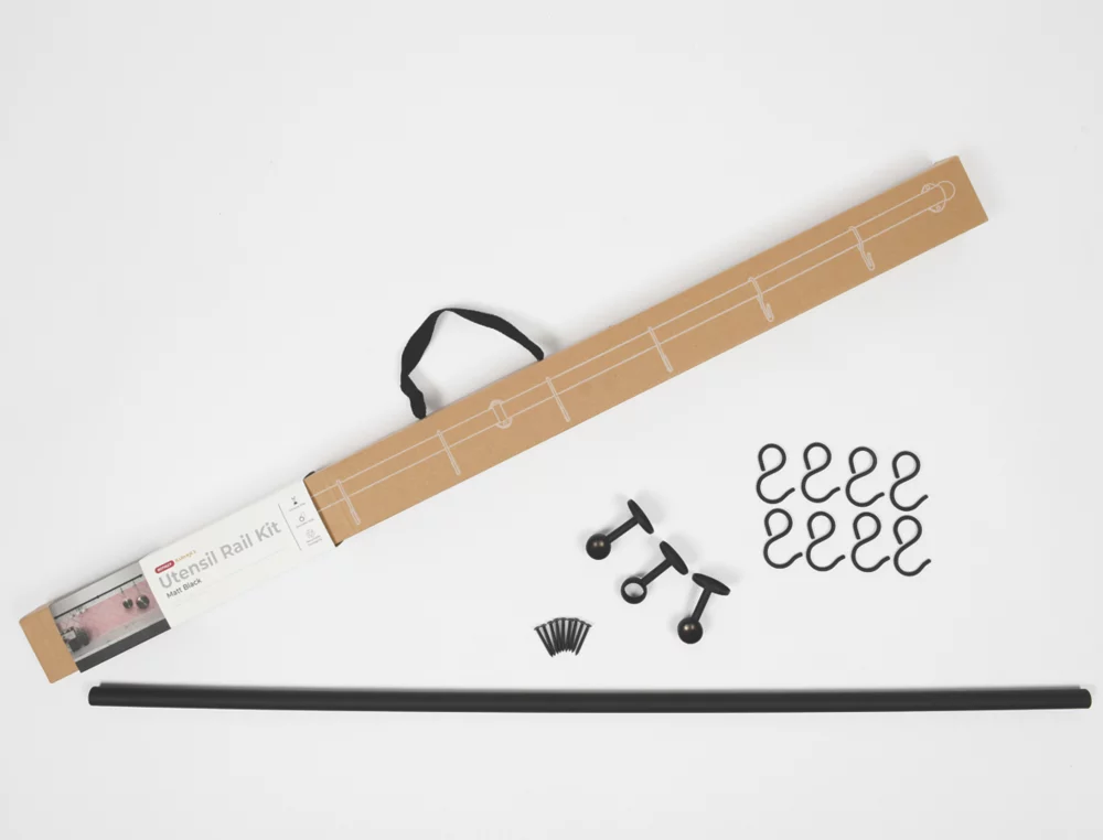 Rothley Utensil Rail 6-Hook Utensil Rail Kit Matt Black 1000mm 3 Rothley Utensil Rail 6-Hook Utensil Rail Kit Matt Black 1000mm - Image 3