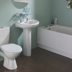 Essentials Grove Traditional Single-Ended Bathroom Suite With Acrylic Bath