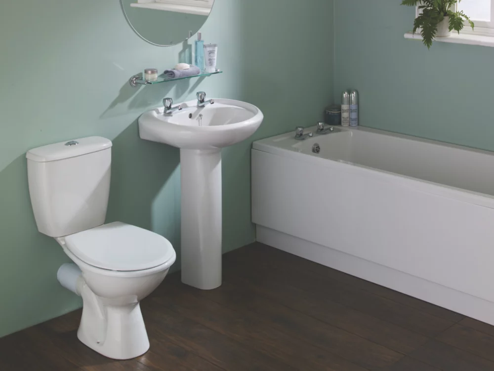 Essentials Grove Traditional Single-Ended Bathroom Suite With Acrylic Bath