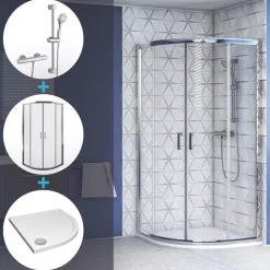 Aqualux Shine 6 Shower Enclosure With Tray & Thermostatic Mixer Shower 900 X 900 X 1850mm